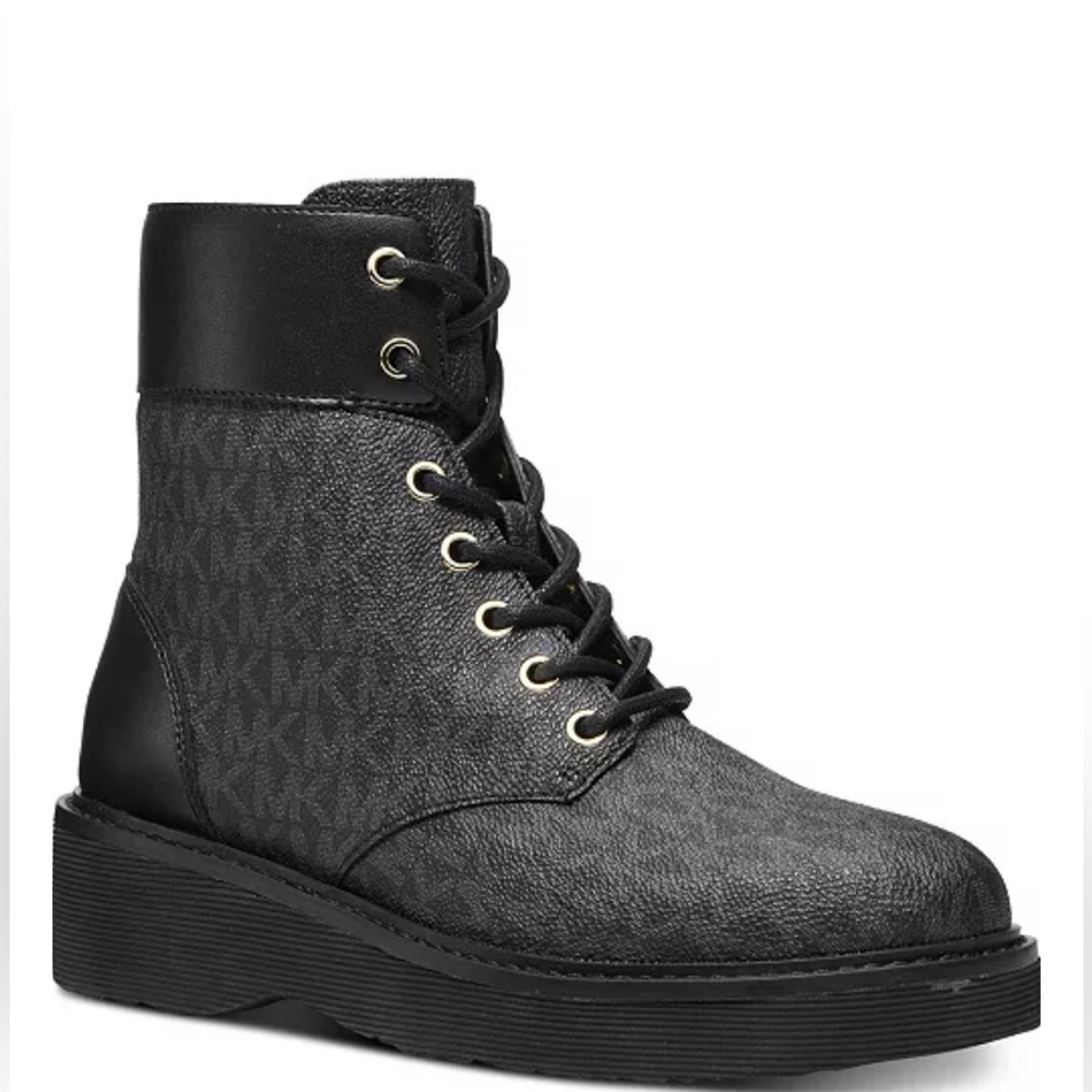 MICHAEL KORS NWT ANIYA side-zip ankle Combat boots